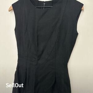 Women's Black Sleeveless Sheath Dress Size 2 Knee Length Formal
